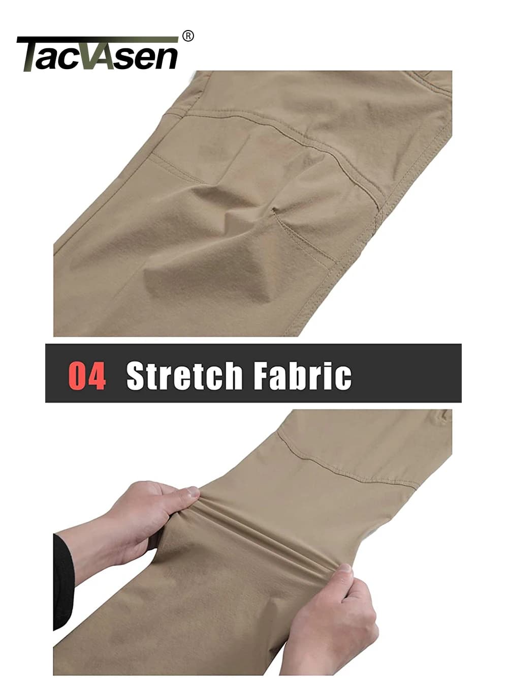 Pantalon pêche randonnée TACVASEN léger nylon séchage rapide multi-poches cargo travail outdoor