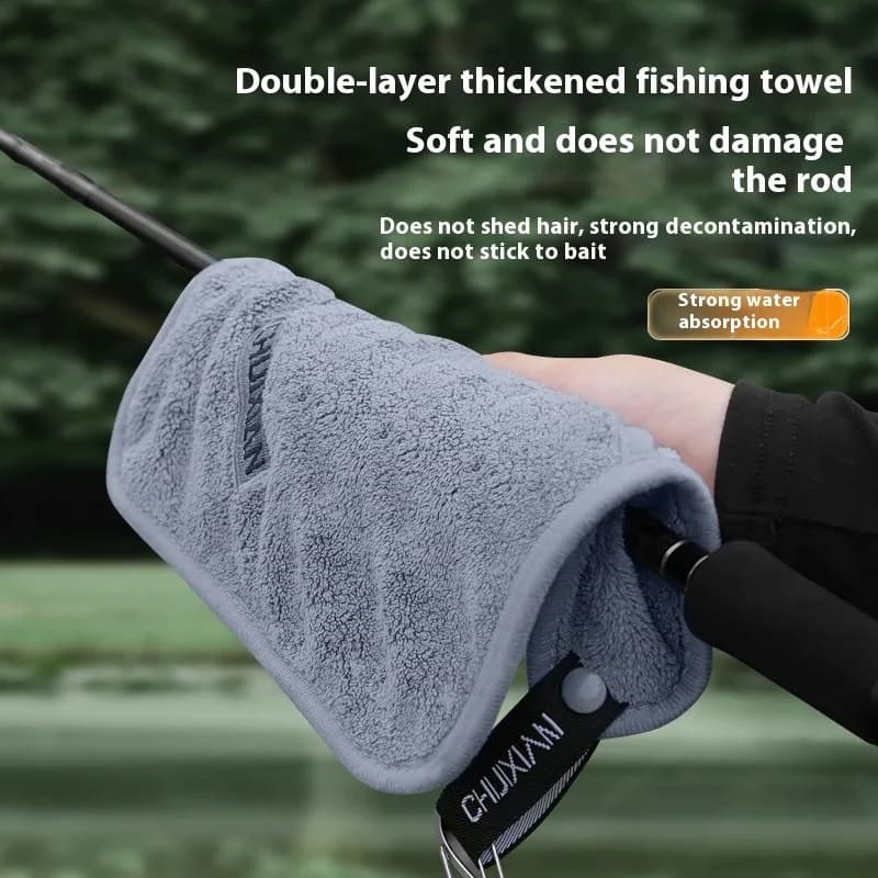 Serviette de pêche ultra-sèche en microfibre pour séchage rapide et nettoyage des cannes