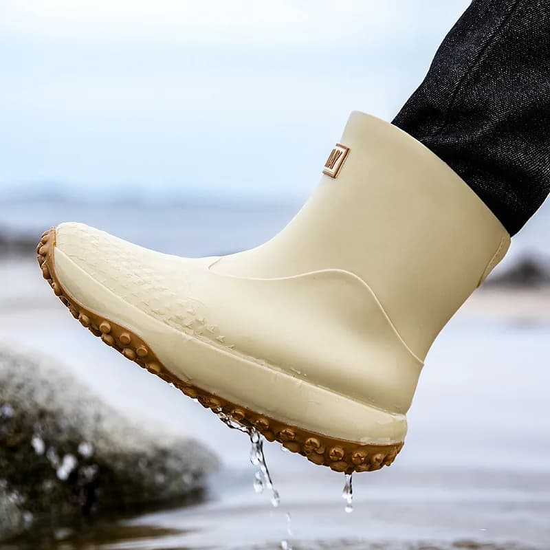 Bottes de pêche écologiques homme doublées polaire antidérapantes imperméables pour pêche hivernale
