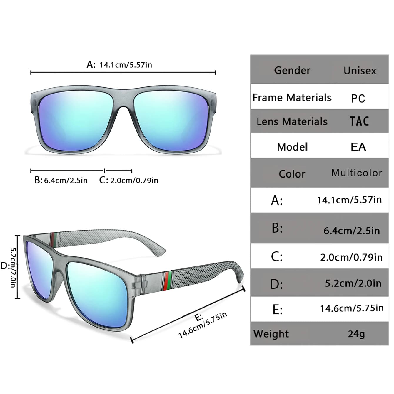 Lunettes de pêche polarisées homme grandes montures vintage UV400 pour conduite et sport