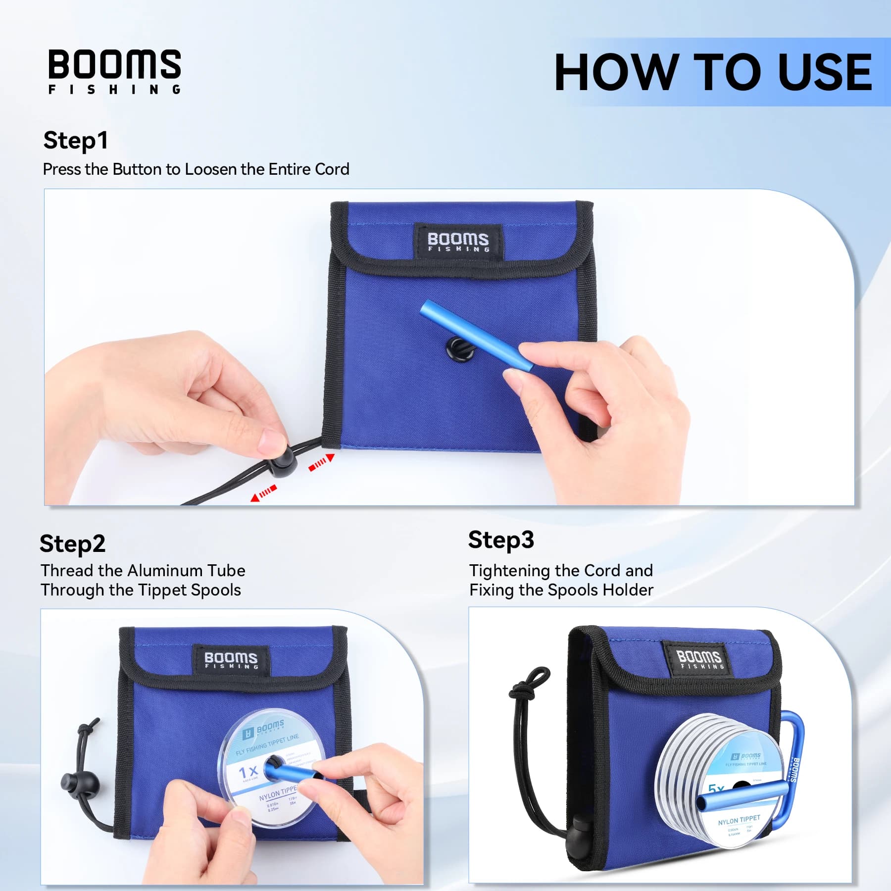 Boite rangement pêche Booms Fishing SH2 - 10 poches étanches pour mouches et bas de ligne