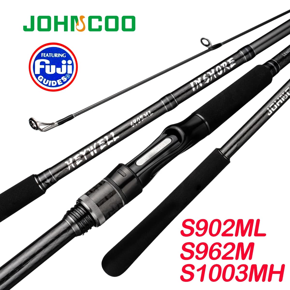 Canne pêche mer casting longue 2.7m à 3.3m avec anneaux Fuji pour bar et spinning