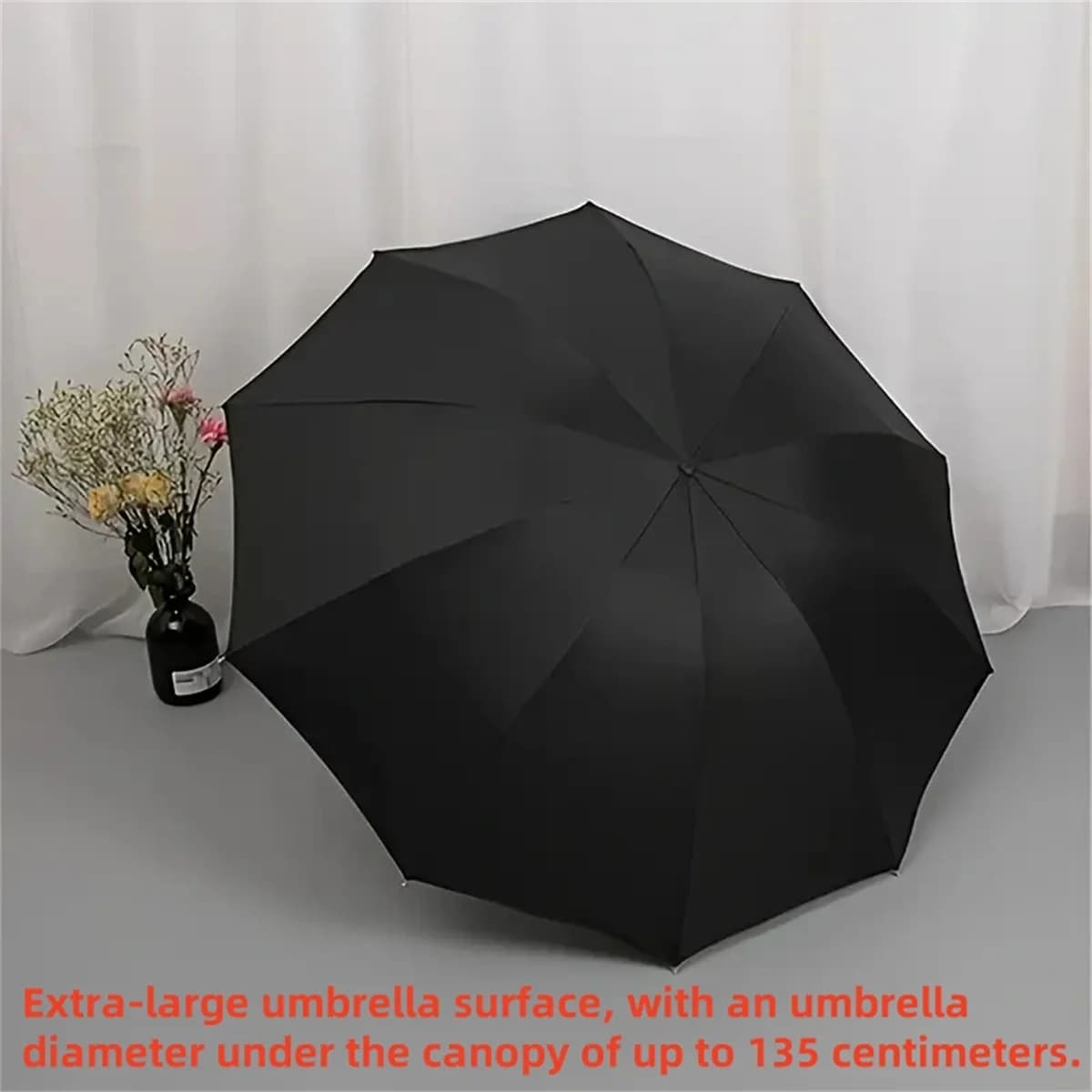 Grand parapluie 3 personnes renforcé - Parapluie double usage soleil/pluie grande taille - Pour pêcheurs et étudiants