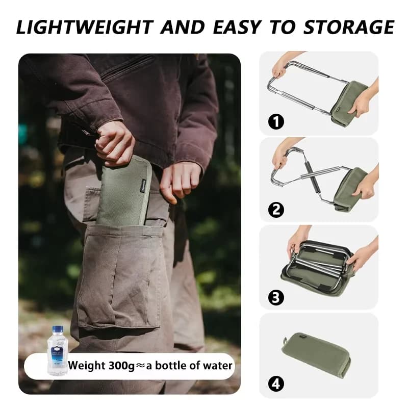 Tabouret aluminium pliant pêche Naturehike - Siège compact léger pour randonnée et pêche