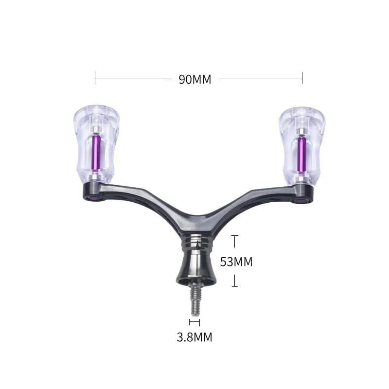 Manivelle Lizard Carbon à deux boutons pour moulinet spinning - Pièces personnalisées pêche