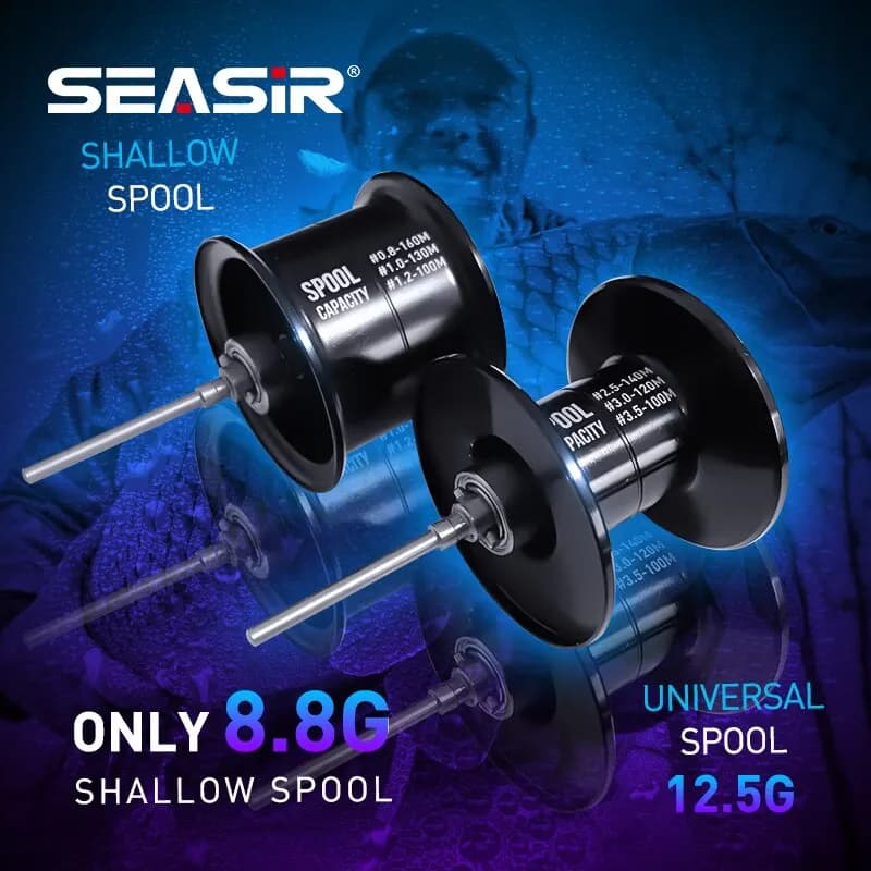 Moulinet casting SEASIR Cast-X ratio 7.3:1, double bobine aluminium, grip carbone - Pêche BFS micro