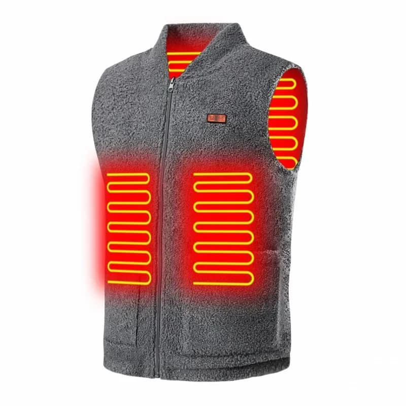 Veste chauffante USB hiver sans manches 3 températures réglables pour sport extérieur lavable