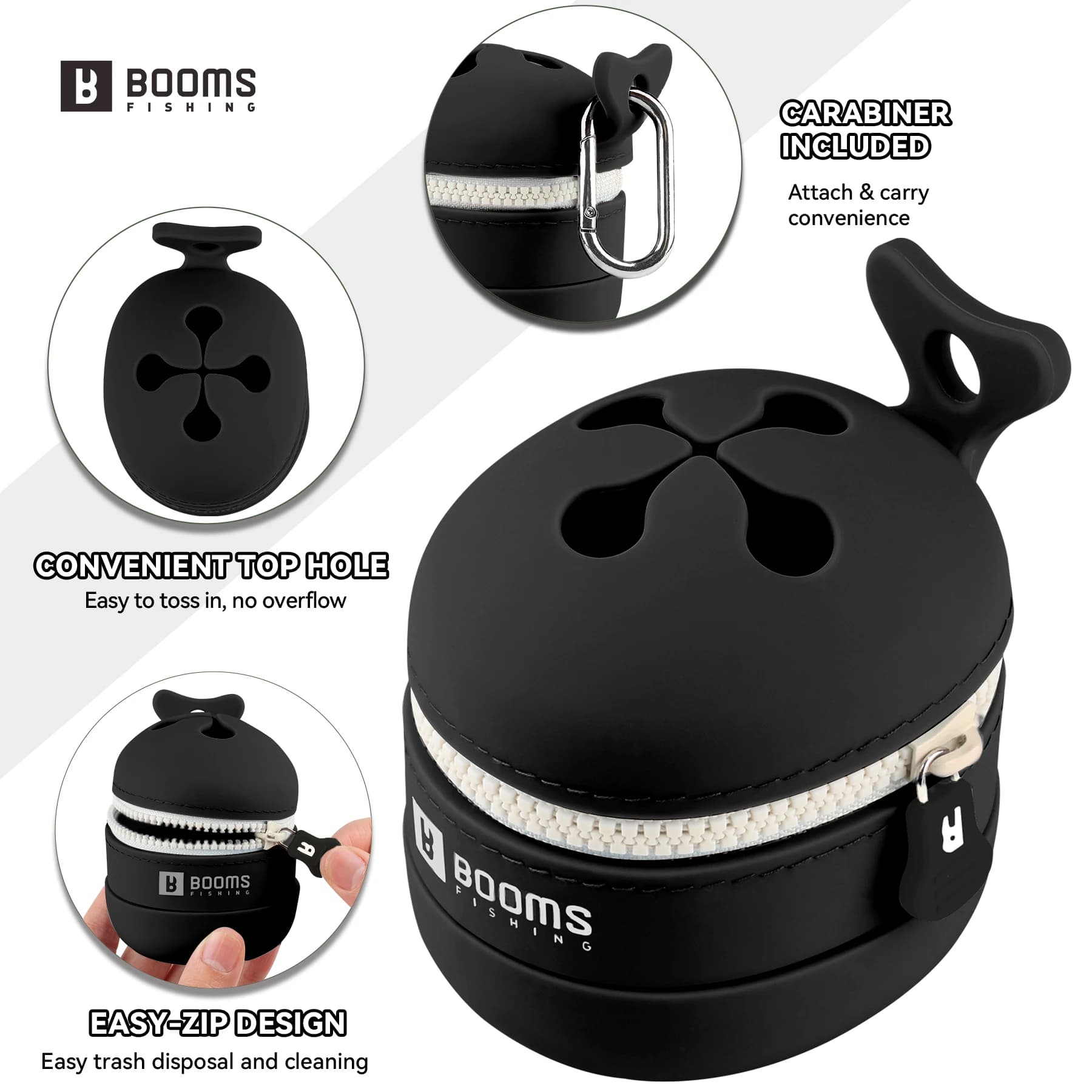 Sac de rangement silicone pliable pour déchets de pêche - Accessoire écologique camping