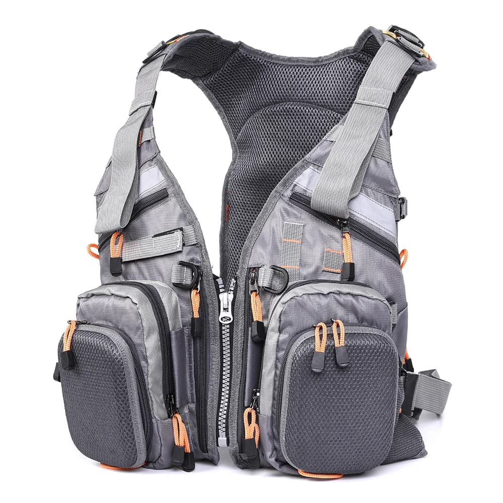 Veste de pêche à la mouche FX mesh multifonction - Sac à dos intégré séchage rapide équipement pêche