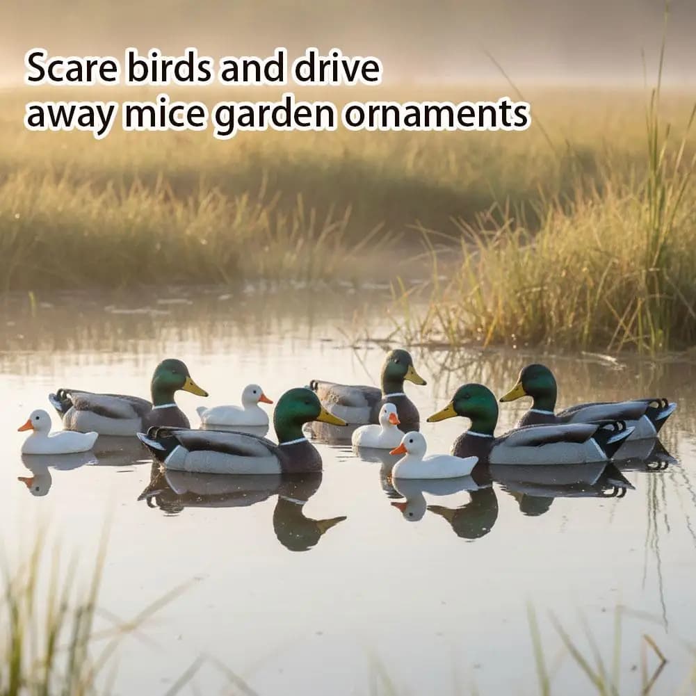 Canard leurre flottant 3D réaliste - Appât chasse et pêche mallard flottant sur l'eau naturel