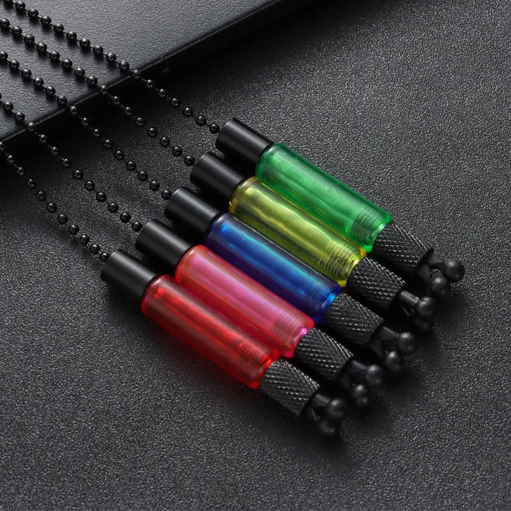 Indicateur de touche carpe avec chaîne en acier - Set d'alarme de pêche 4 couleurs