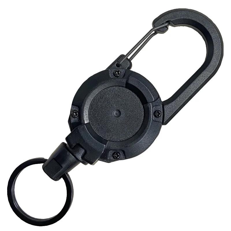 Porte-badge rétractable extensible avec mousqueton robuste pour clés, sacs et équipement de pêche