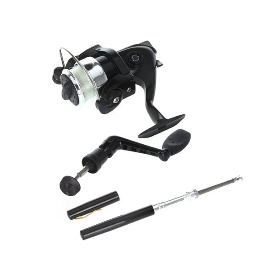 Canne à pêche télescopique 1m avec moulinet combo mini portable pour pêche voyage et glace