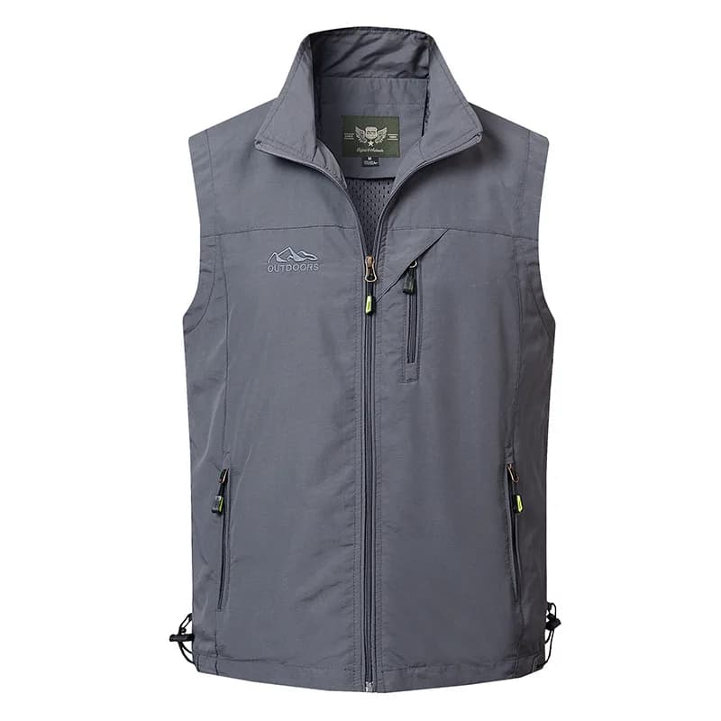 Veste légère homme été pêche photo respirante sans manches multi-poches pour activités extérieures