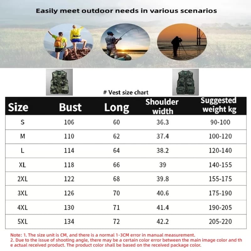 Veste de pêche homme 2023 multi-poches respirante en mesh pour extérieur et randonnée