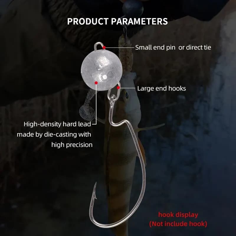 Têtes plombées MEREDITH pour pêche en eau profonde - poids de 2g à 6g pour leurres souples et appâts