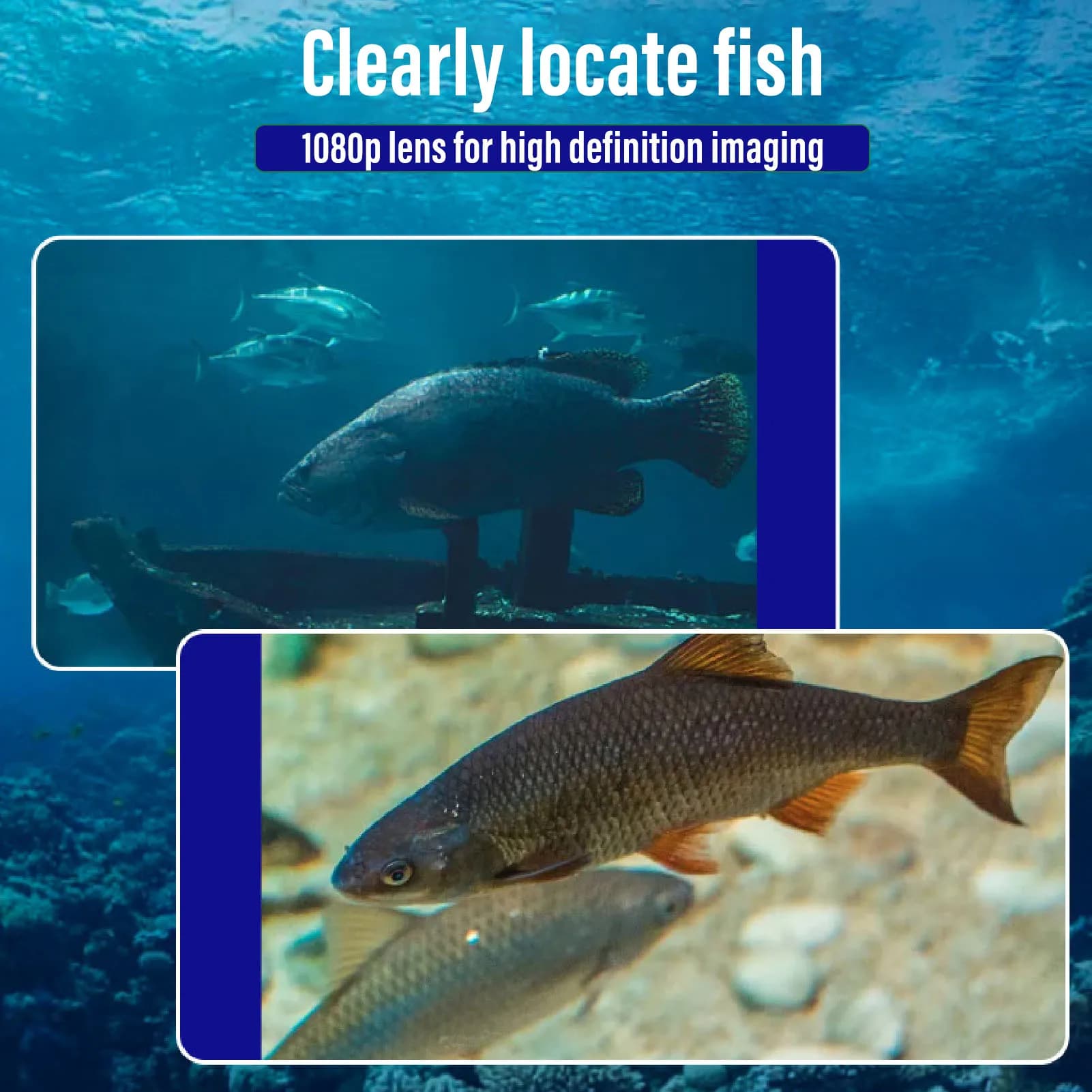 Caméra pêche sous-marine 1080P HD écran 4.3 pouces câble 15m vision grand angle pêche glace