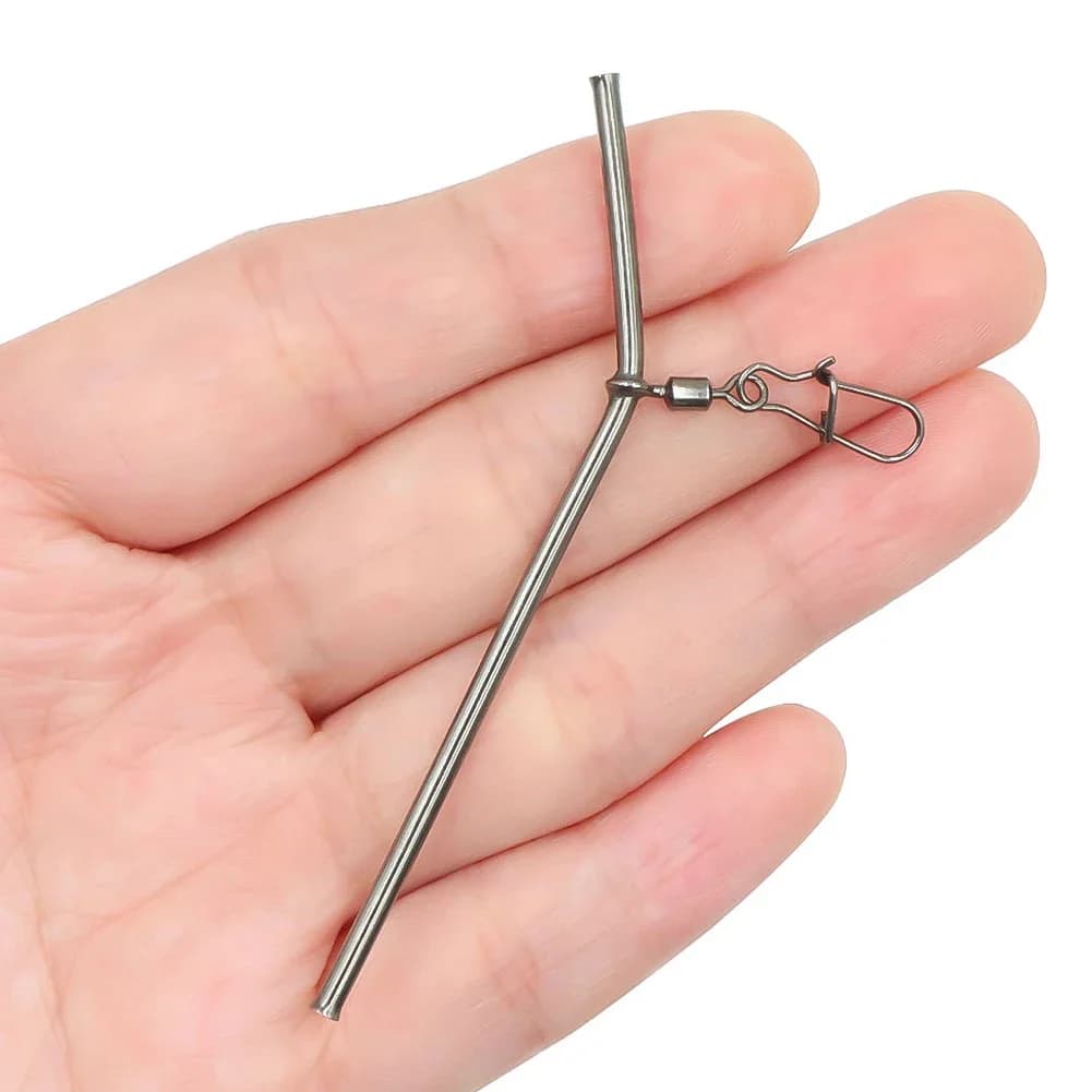 5 anti-tangles pour pêche à la carpe avec méthode feeder - Booms avec snap swivels et cages à appâts