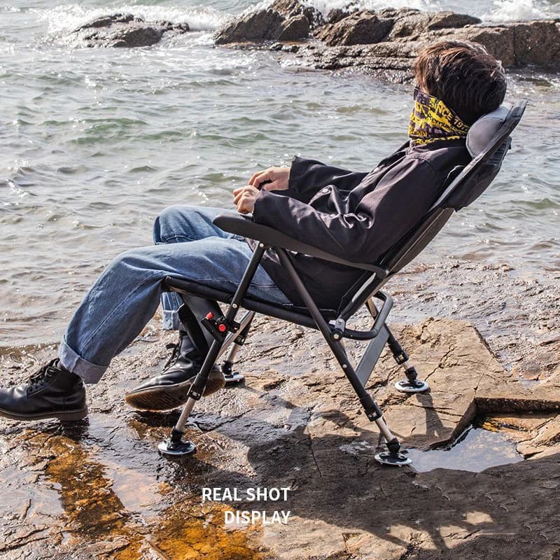Chaise de pêche européenne multifonction tout-terrain - Siège pliant portable avec plateau pour appâts