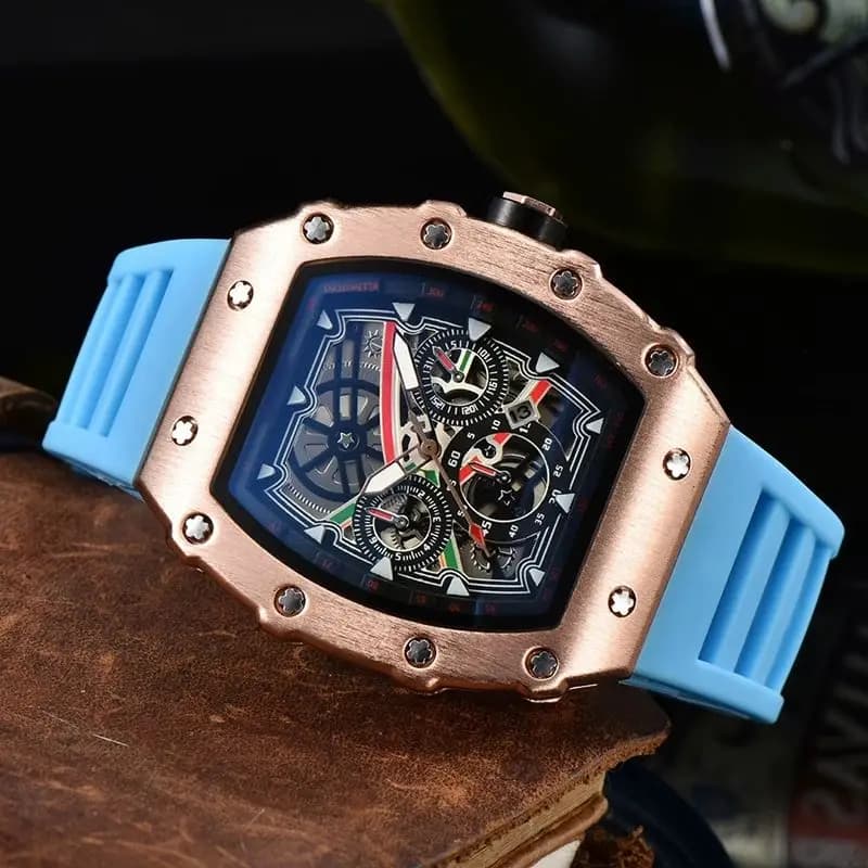 Montre homme quartz luxe calendrier étanche dégagée fashion casual montre bracelet homme