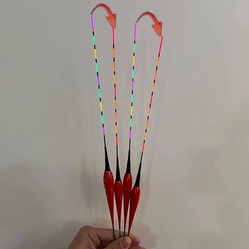 2 Flotteurs Électroniques LED Attractifs, Indicateur de Touche Changeant de Couleur avec Pile CR425, Accessoires de Pêche