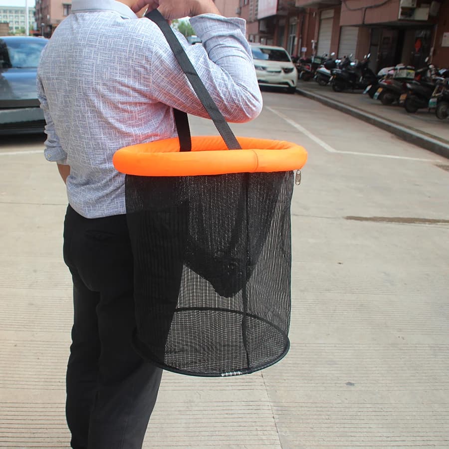 Panier de pêche flottant et pliable pour garder vos vifs, cage filet résistante pour la pêche en étang