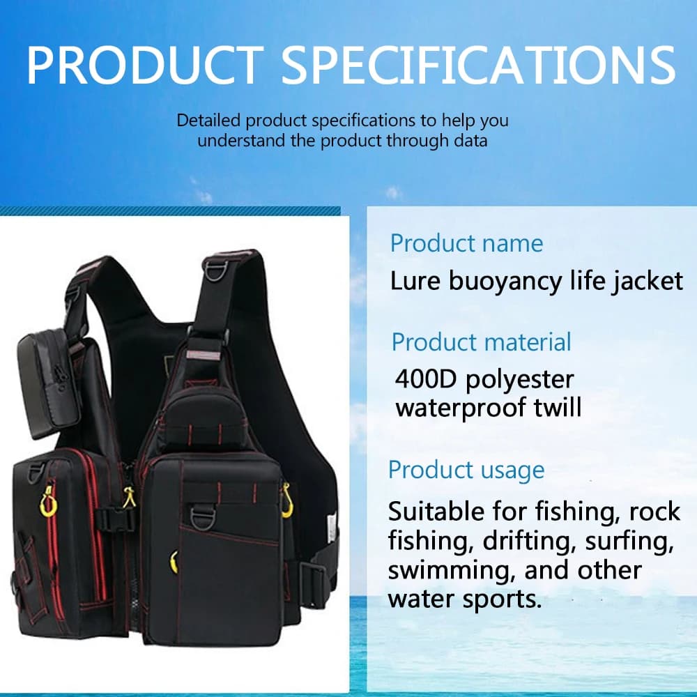 Veste de sauvetage multifonction pêche : sécurité, flottabilité et rangements essentiels pour vos sorties