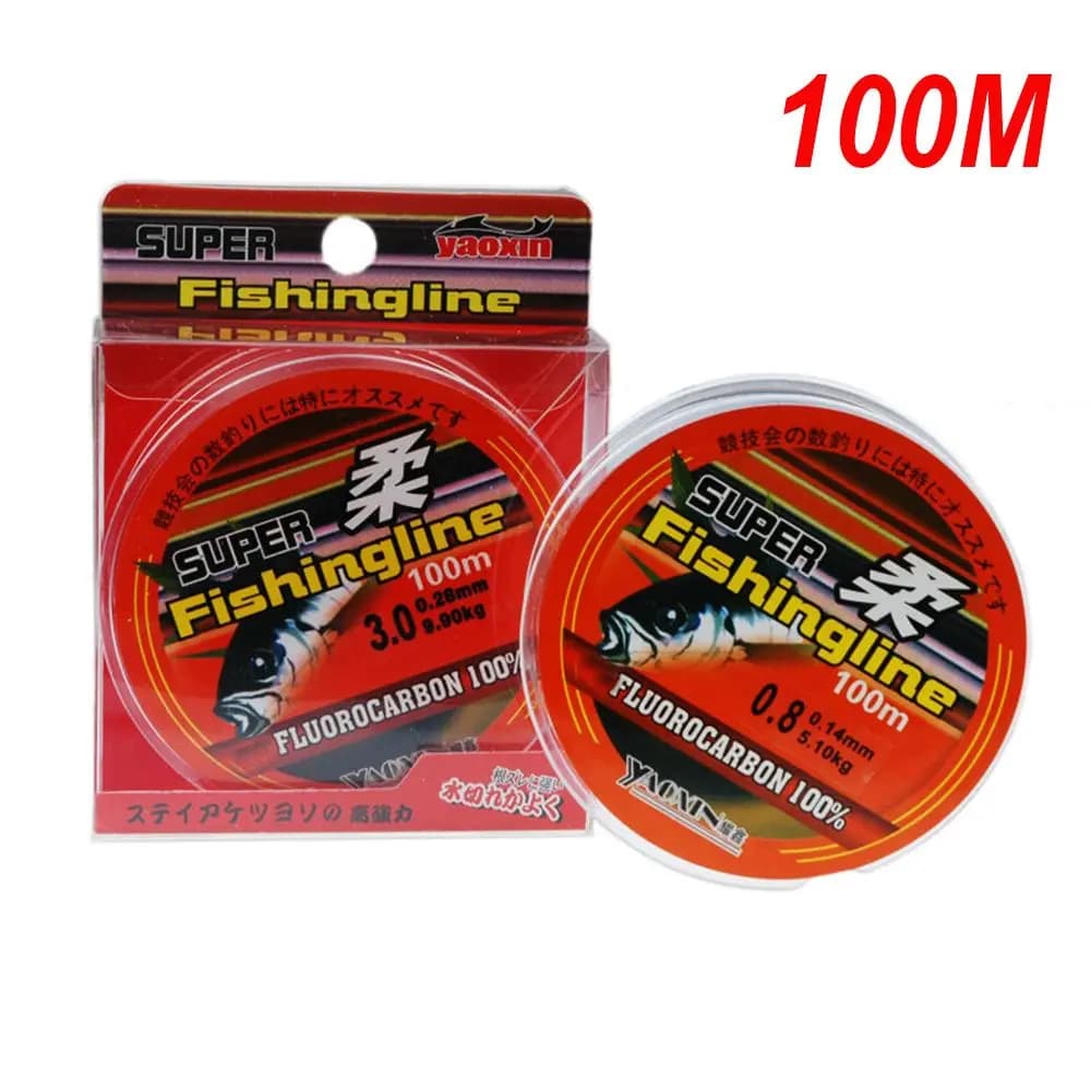 Ligne de pêche fluorocarbone 100m monofilament nylon - 0.8 à 6LB ligne durable pour tous usages