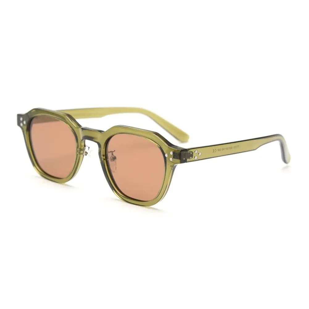 Lunettes de soleil polarisées TR90 vintage carrées polygonales pour femmes et hommes - Cadre épais design luxe rétro