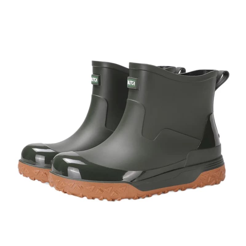 Bottes pluie courtes mode hommes pêche - Chaussures caoutchouc légères cuisine travail étanches anti-dérapantes