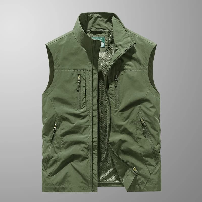 Veste de pêche grande taille d'été tactique - Multi-poches légère pour randonnée et safari pêche