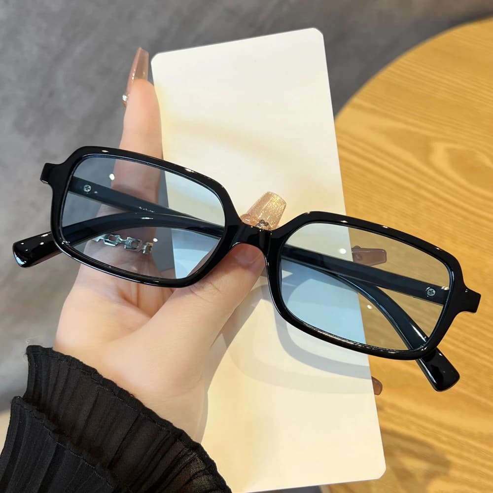 Lunettes de soleil rectangulaires pêche - Style minimaliste unisexe UV400 pour pêcheurs élégants