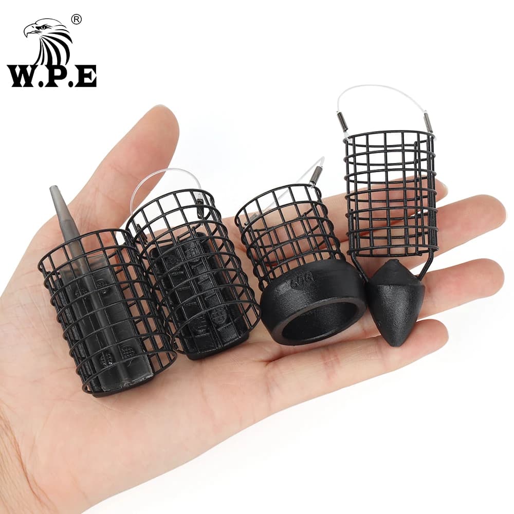 Cage feeder acier WPE 60-120g pour pêche carpe méthode feeder rig appâts longue distance
