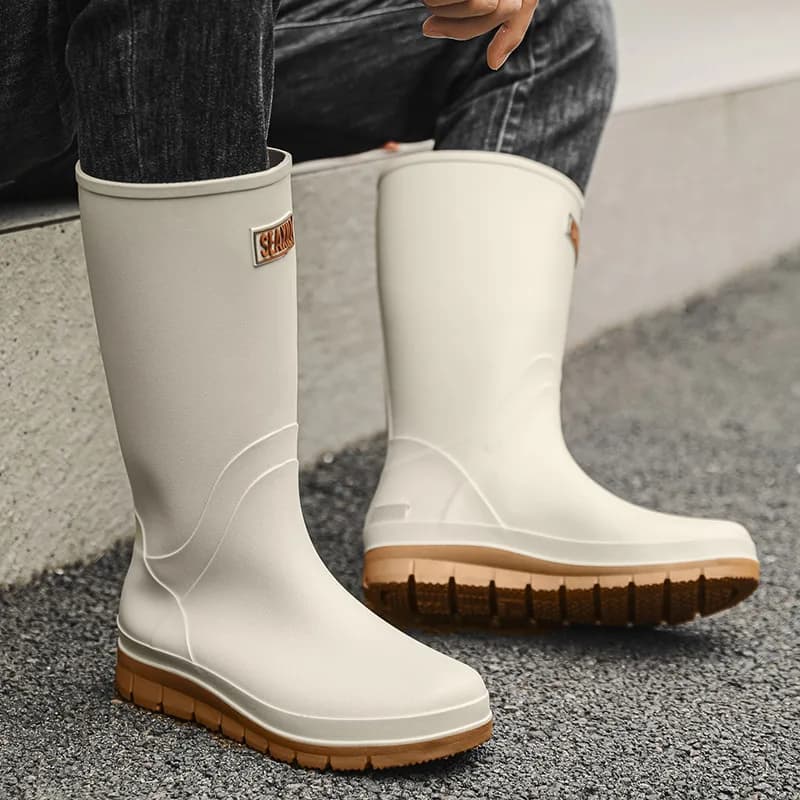 Bottes de pluie homme hautes épaisses antidérapantes PVC pour pêche toutes saisons