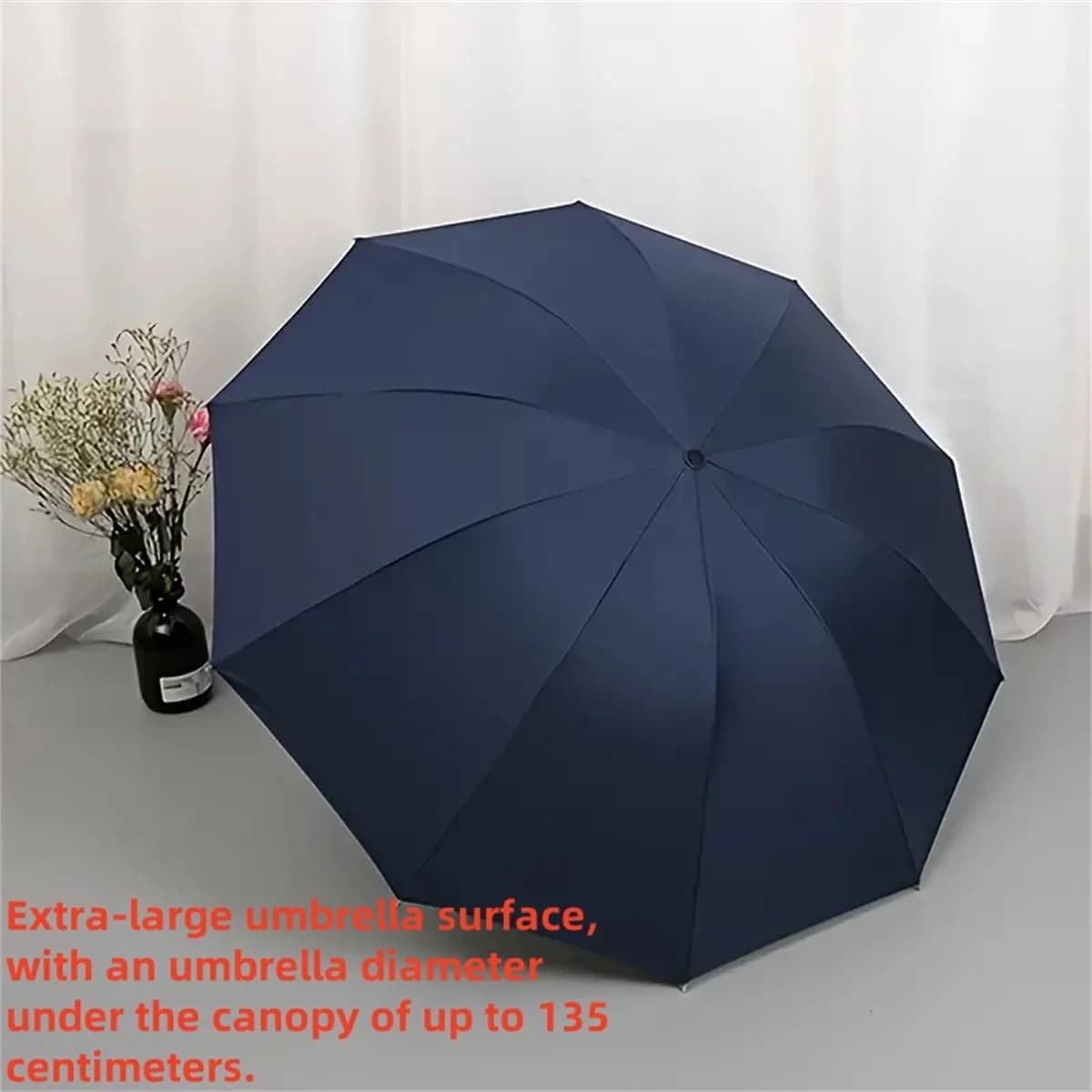 Grand parapluie 3 personnes renforcé - Parapluie double usage soleil/pluie grande taille - Pour pêcheurs et étudiants