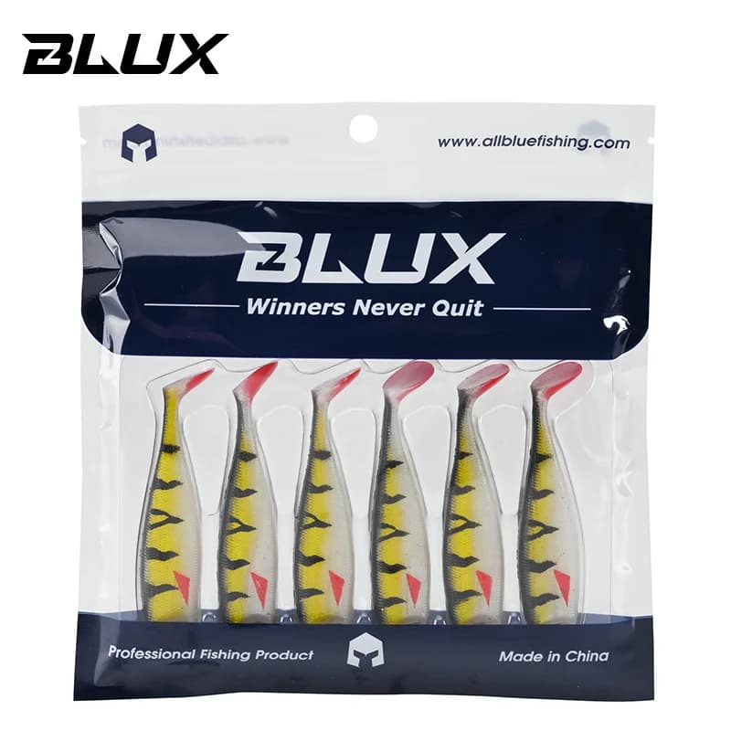 Leurre souple BLUX BLOD SHAD 80mm 105mm pour bar et loup, leurre silicone avec tête plombée