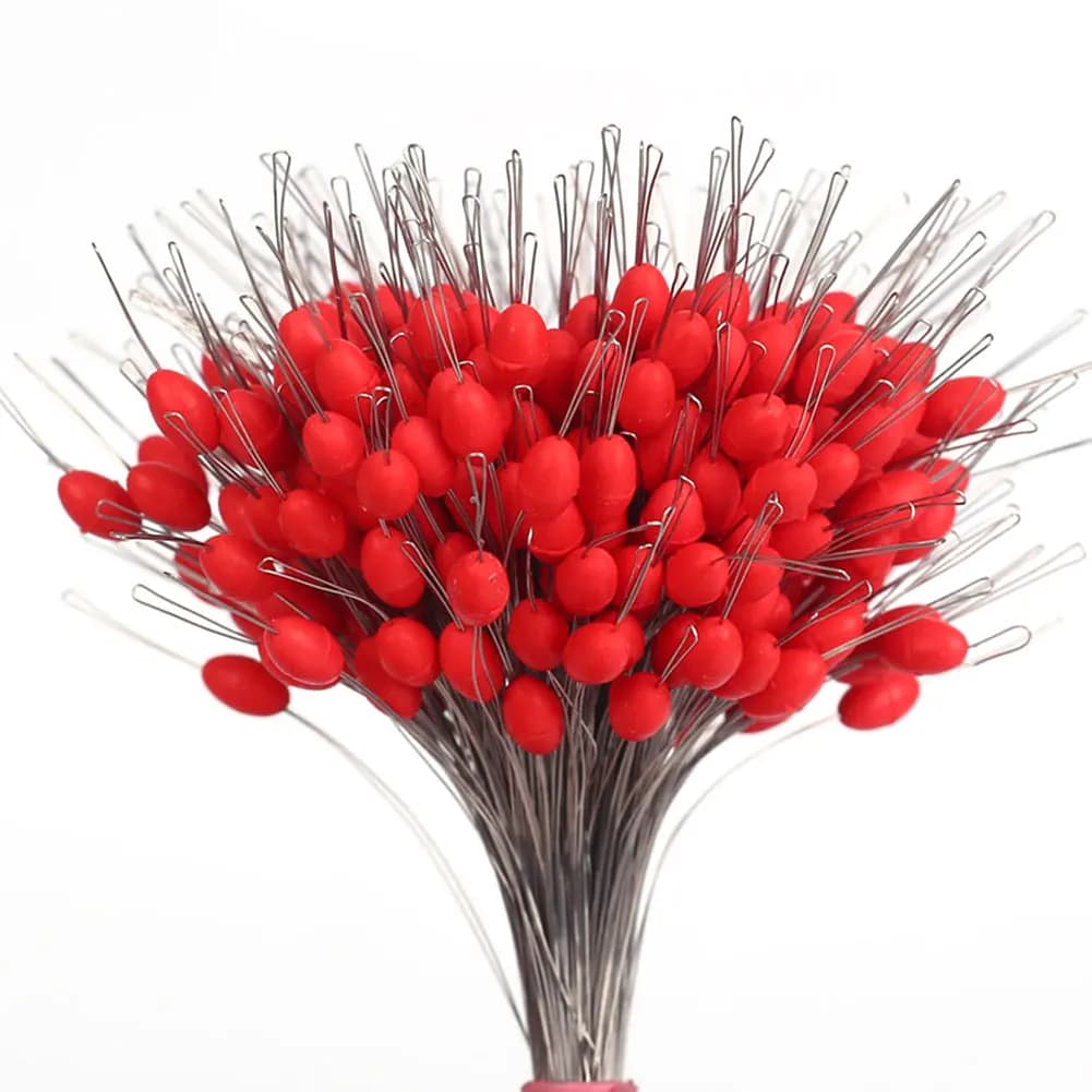300pcs/Pack Silicon Fishing Line Space Bean Stoppers Cylinder Oval Float Sinker Stops Fishing Gear