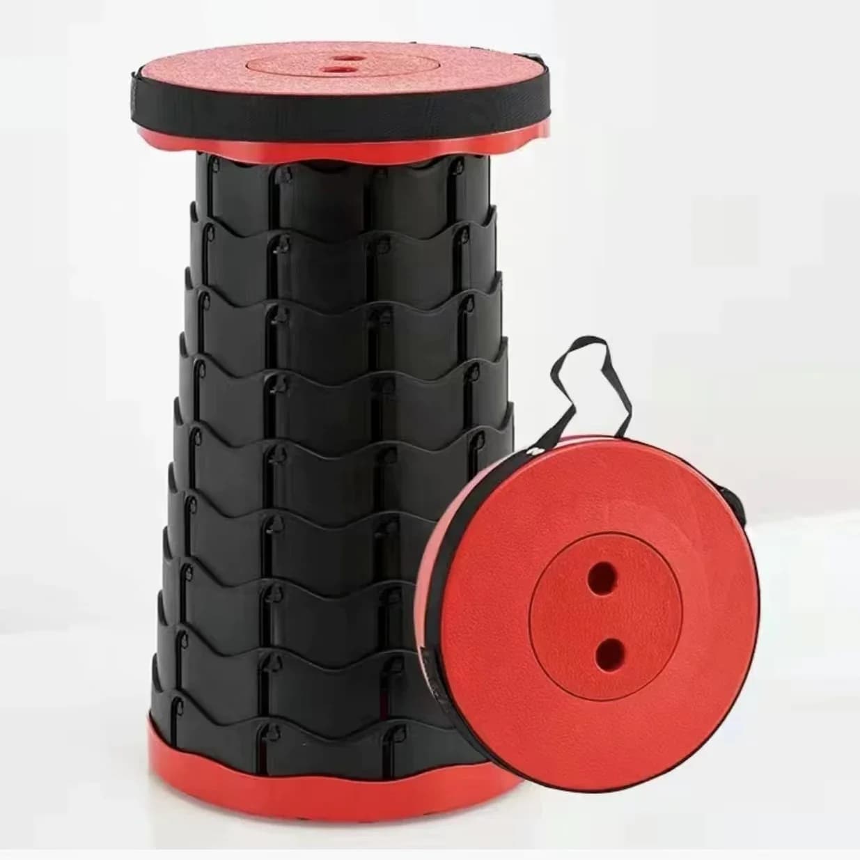 Tabouret pliant télescopique réglable pêche voyage - Siège de rangement plastique arc-en-ciel extérieur