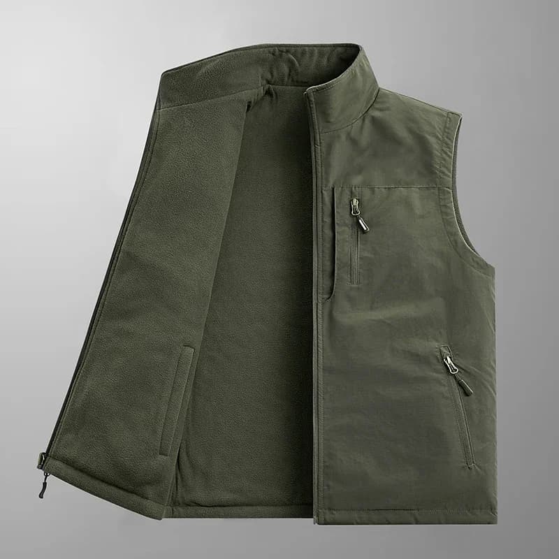 Veste sans manches homme 5XL automne - Veste polaire multi-poches pour randonnée et travail chaud