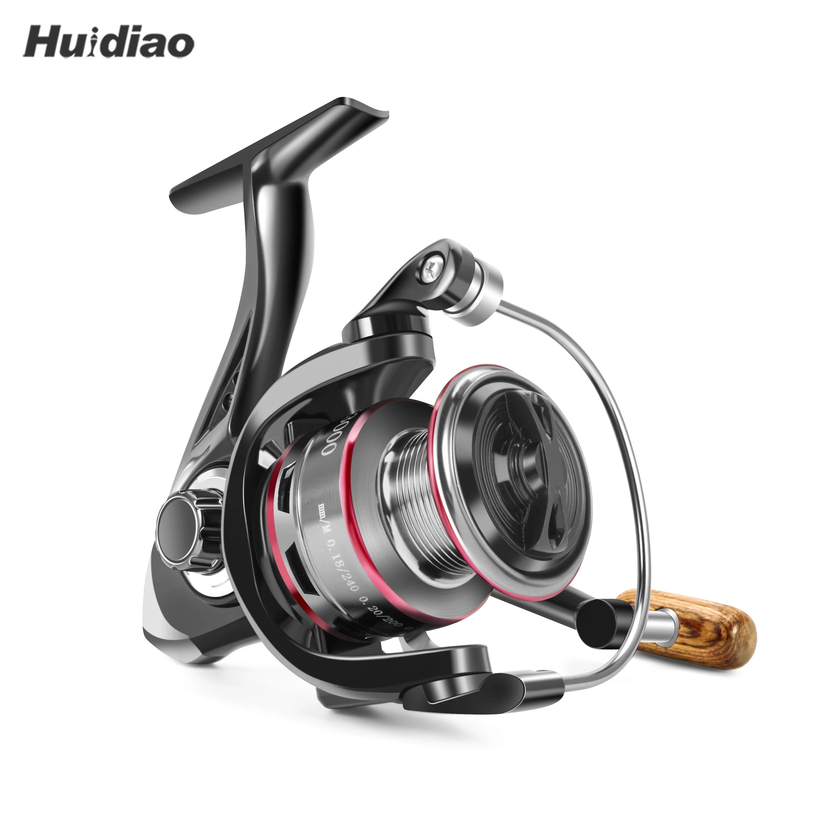 Moulinet spinning Huidiao 1000-7000 avec roulements acier inox et frein 8Kg pour pêche mer et carpe