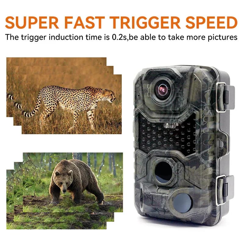 Caméra trail WiFi extérieure 2.7K étanche IP66 déclenchement mouvement vision nocturne chasse surveillance faune