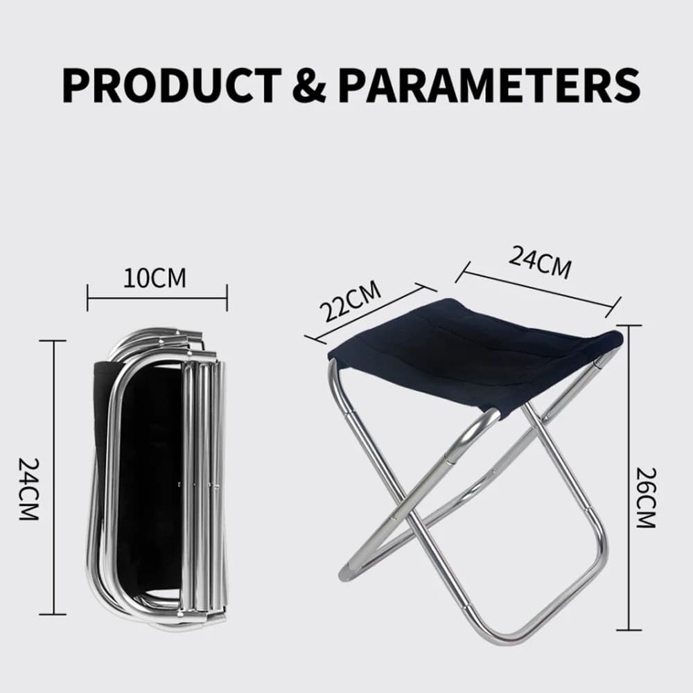 Tabouret de pêche pliant aluminium ultra-léger avec rangement intégré pour pêche nomade et camping