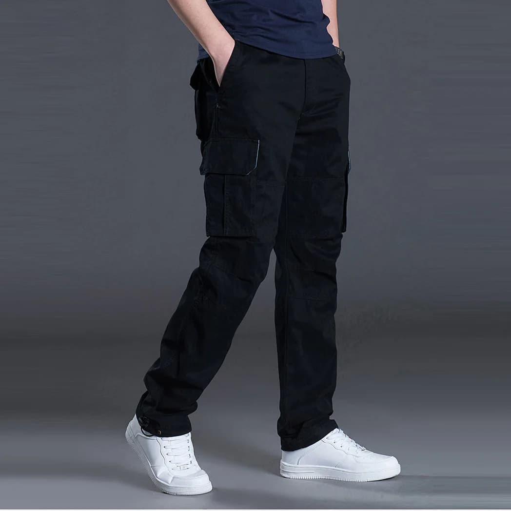 Pantalon cargo droit homme 2025 à rabats multiples - Pantalon décontracté outdoor pour pêche et randonnée