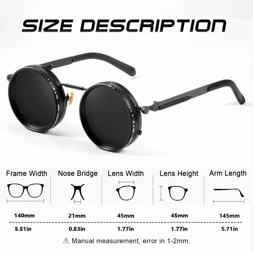 Lunettes de pêche polarisées CRIXALIS ND9 réglables - Homme Femme Rétro Punk UV400 pour extérieur