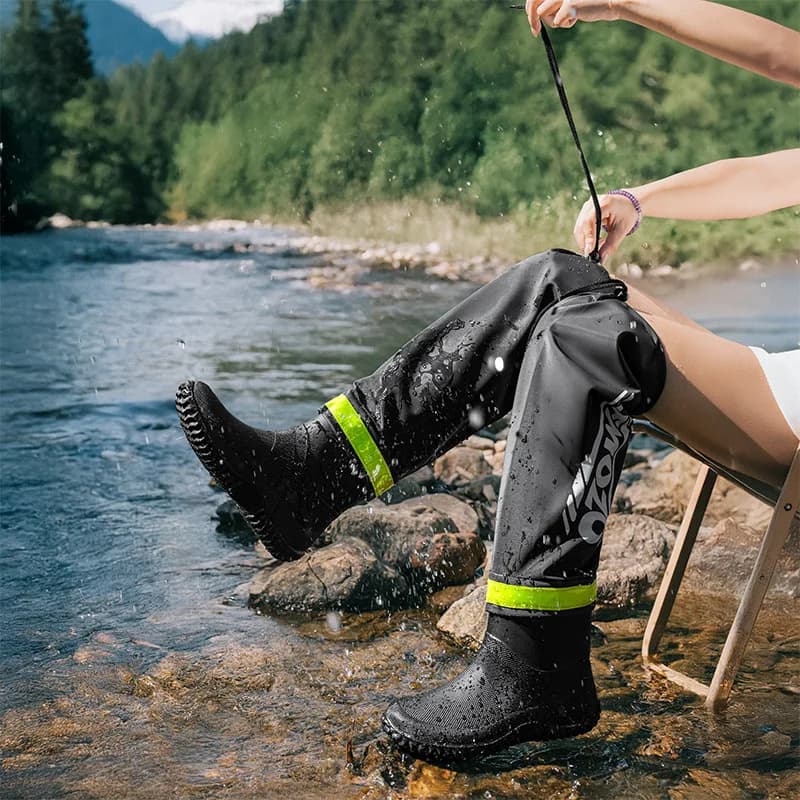Bottes pluie homme mode imperméables pêche randonnée confortables genou tendance