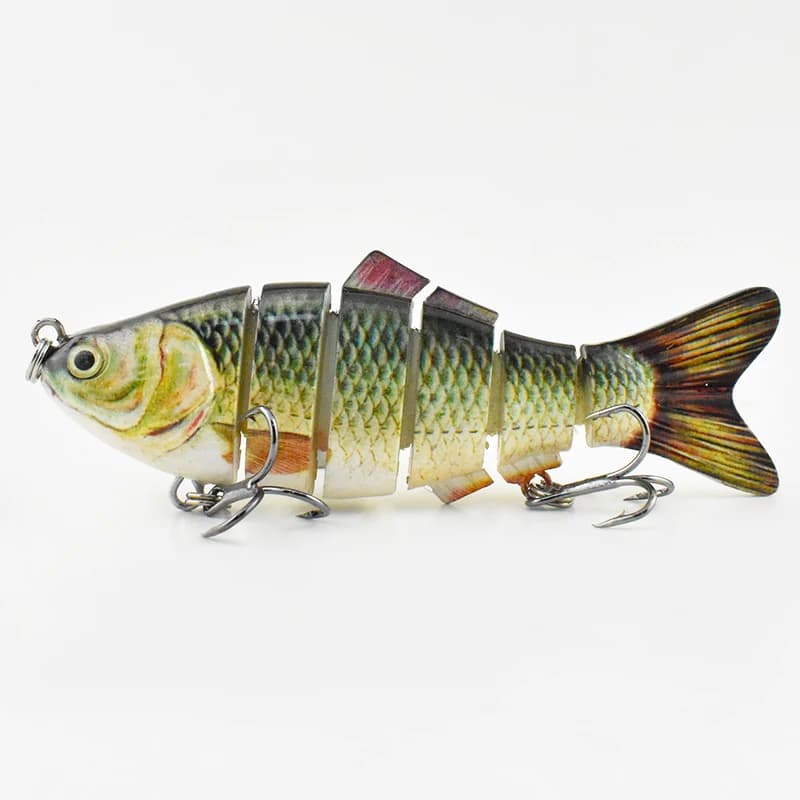 Leurre dur articulé bionique 6 segments 10 cm, leurre plongeant crankbait pour pêche en mer