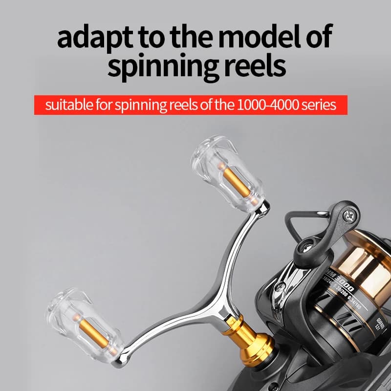 Manivelle spare spinning Linnhue aluminium pliable double grip 1000-4000 couleurs multiples