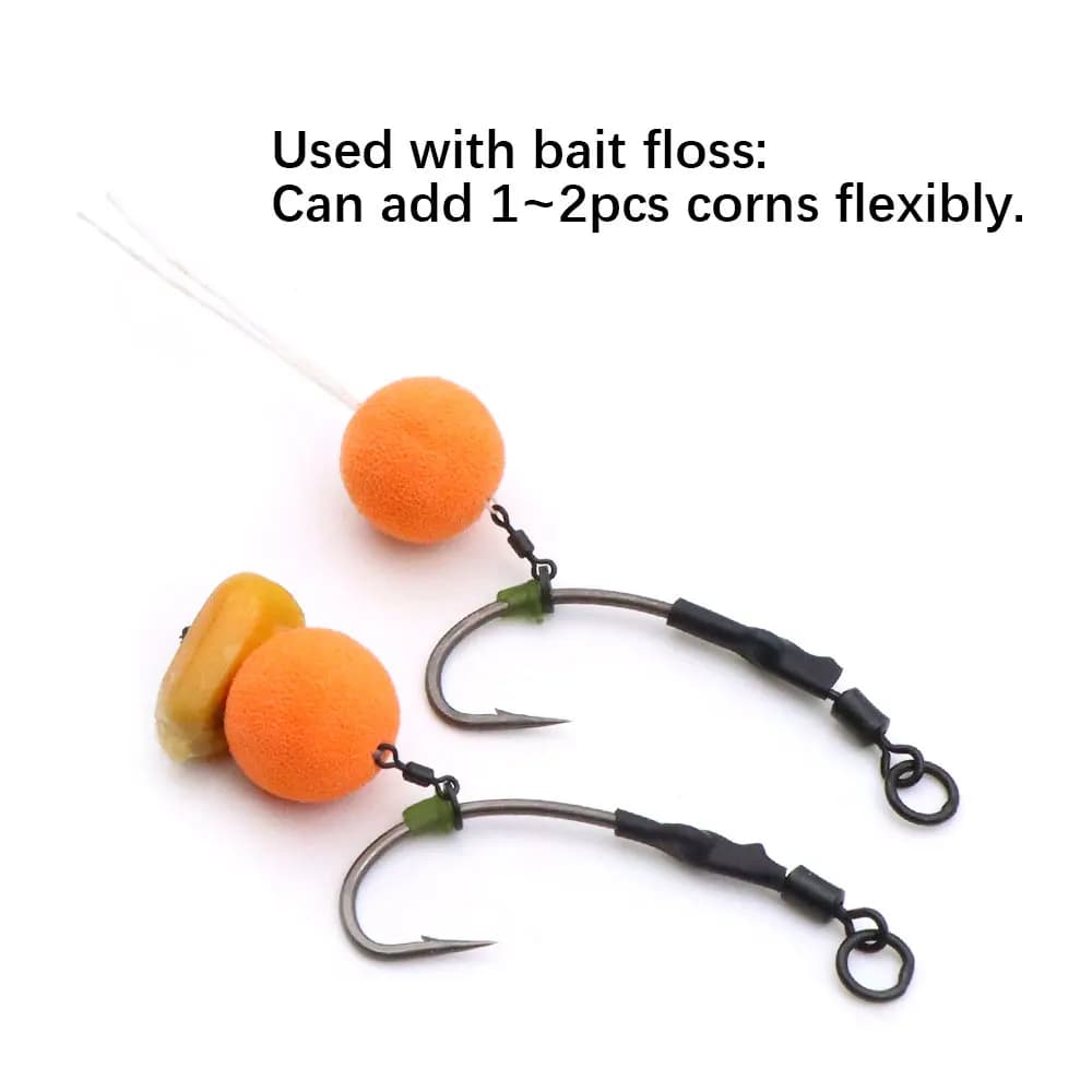 4 rigs Ronnie pour pêche carpe - Hameçons barbelés avec émerillons roulants - Accessoires pêche