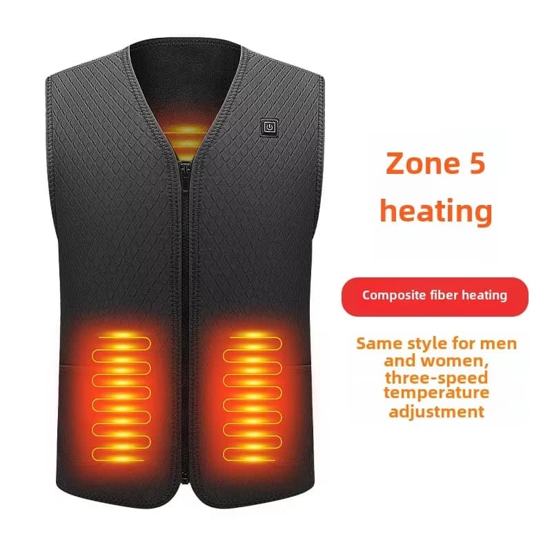 Veste chauffante USB 9 zones sans manches pour hommes et femmes - Température constante extérieure M-4XL