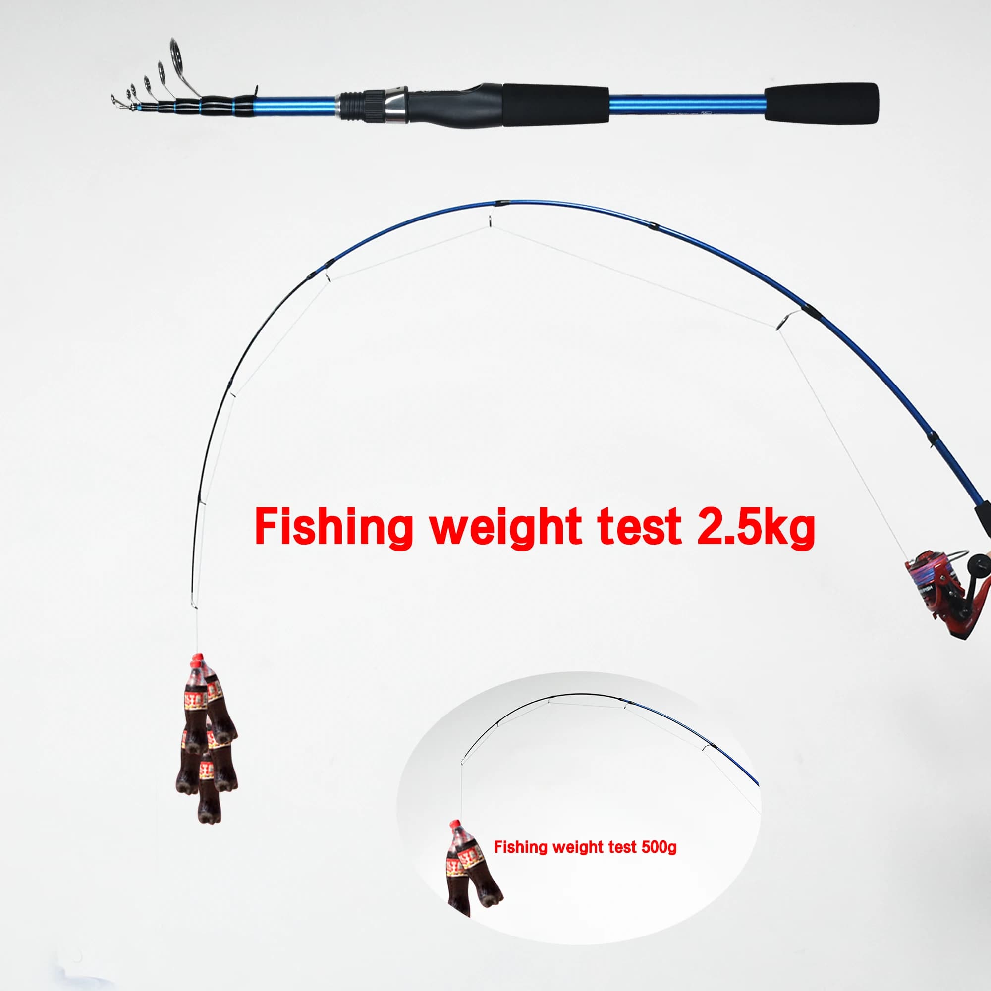 Canne télescopique spinning 1.8/2.1/2.4m ultra-légère carbone pour truite et leurres 3-30g - Pêche voyage